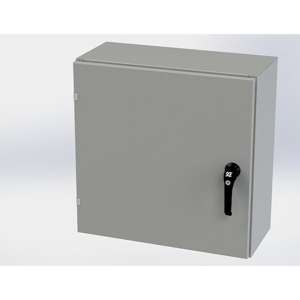 1/4 Turn Latch, 3 Point Latch with Padlock/Keylock Handle Electrical Enclosures, 24 in H, 10 in D